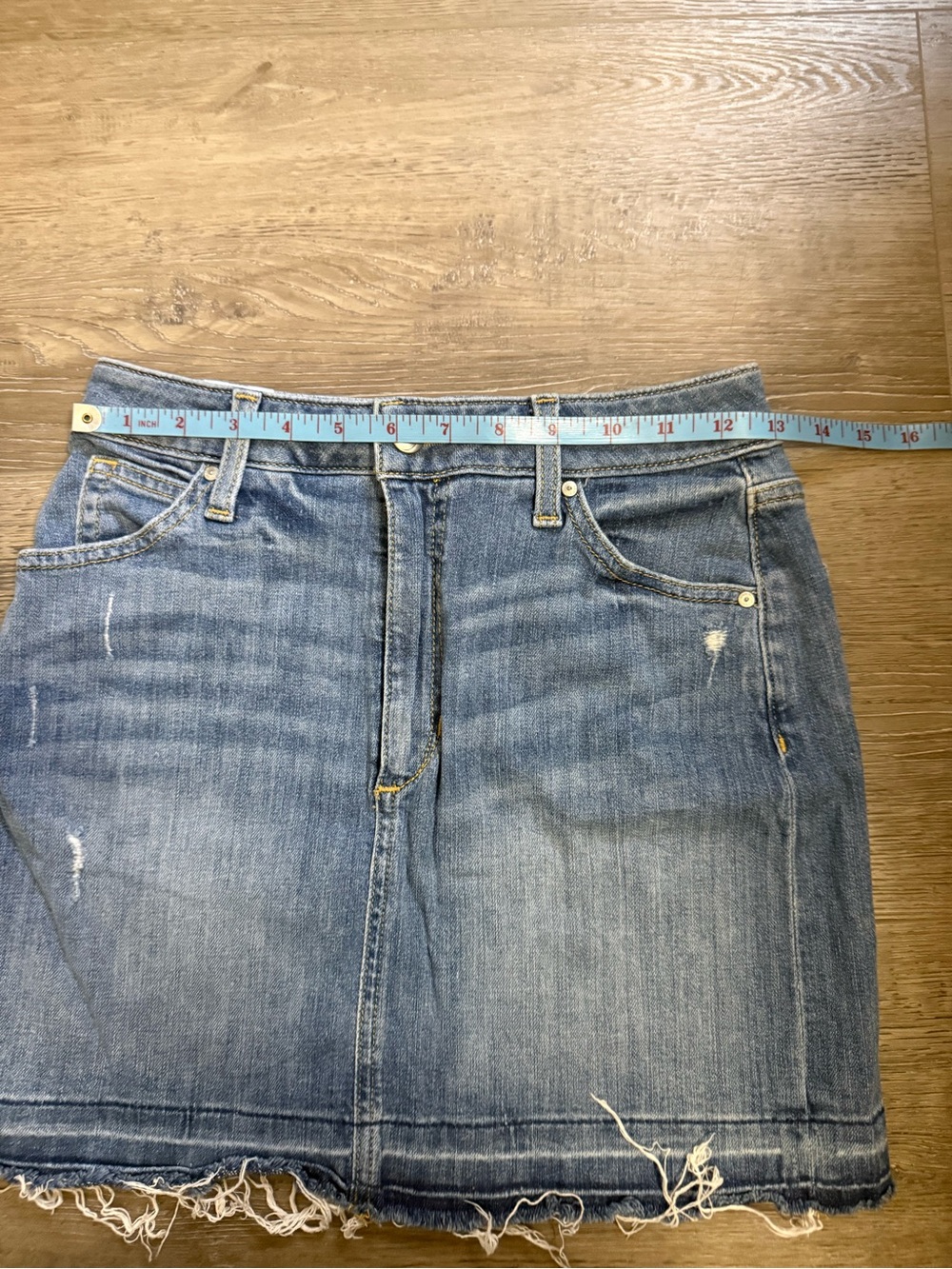 Joe's Jeans Blue Distressed Denim Mini Skirt - Picture 7 of 7